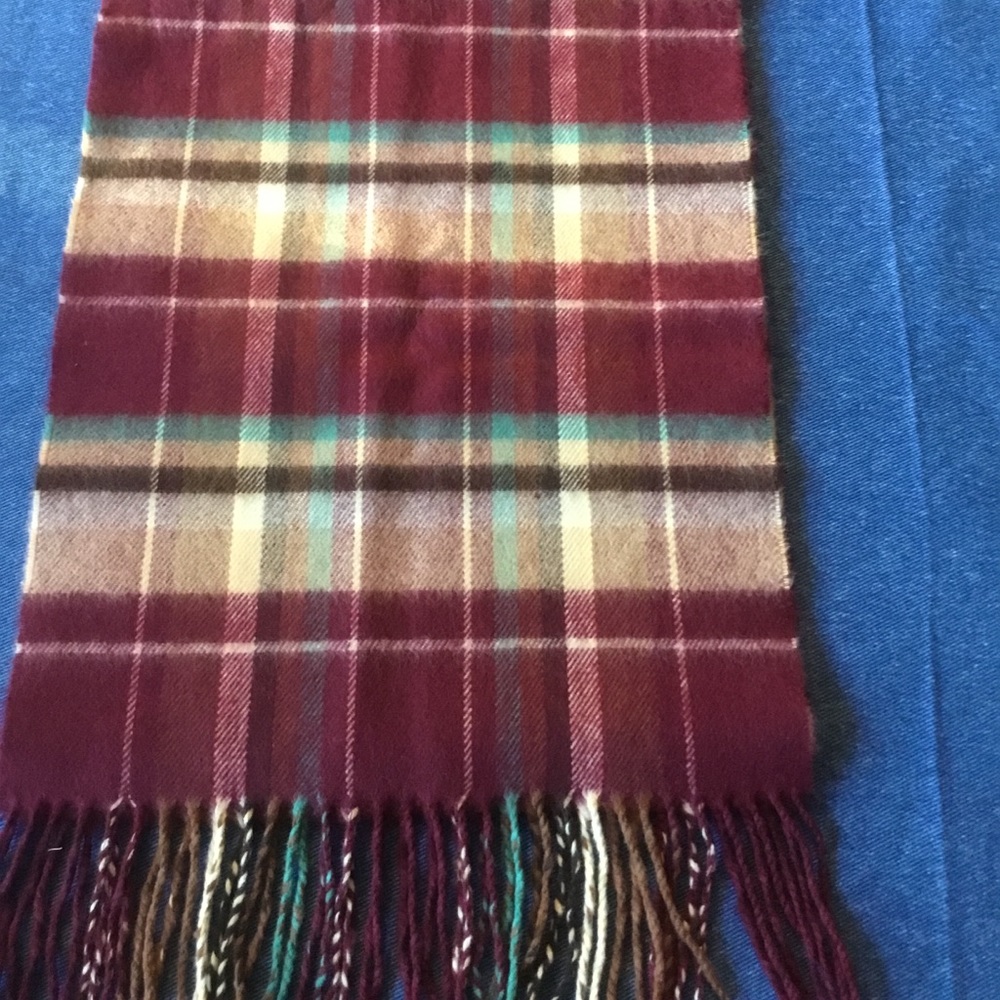 NWOT 100% Cashmere Burgundy Scarf .  Super soft.